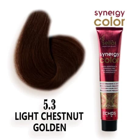 رنگ مو فاقد آمونیاک قهوه ای طلایی روشن سینرژی 5.3 اچ اس لاین