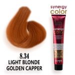 رنگ مو فاقد آمونیاک طلایی مسی روشن 8.34 اچ اس لاین